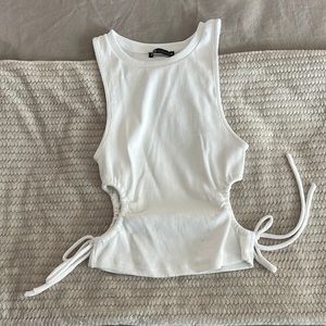 White cut out detail tank top never worn from Zara!